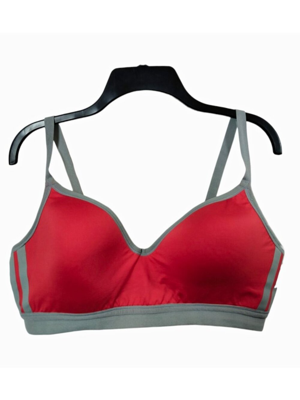 Lily of France Womens 38C Red Gray Wireless Sports Bra Molded 2111350